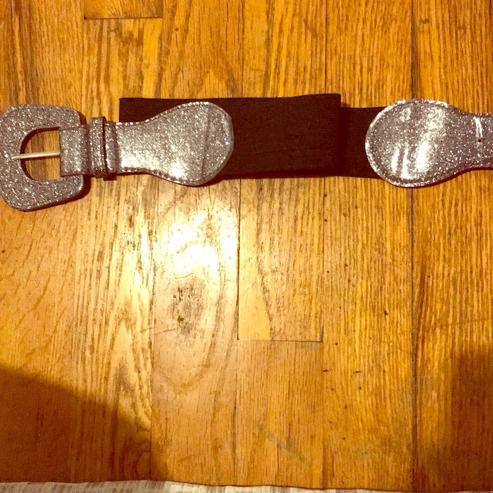 Black and silver belt